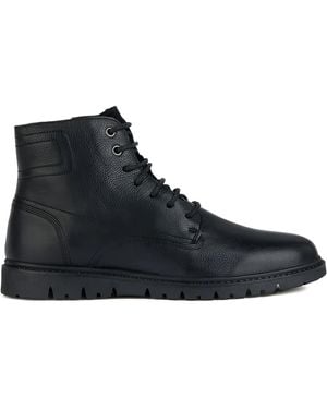 Geox Lace-Up Zip-Fastening Boots - Black