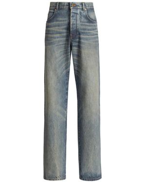 Balmain Locker Geschnittene Jeans Aus Blauem Denim