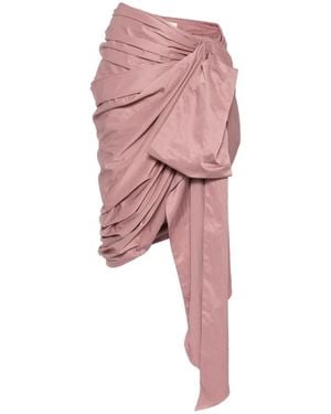 Chloé Draped Wrap-Style Midi Skirt - Pink