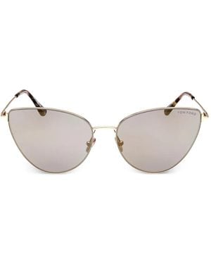Tom Ford キャットアイ フルリム 眼鏡フレーム - メタリック