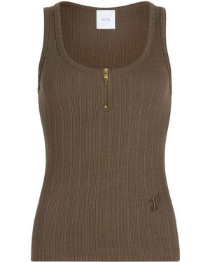 Patou Moss Wide Neck Tank Top - Brown