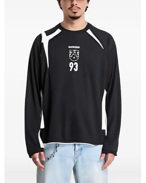 Represent Logo-Print Panelled T-Shirt - Black