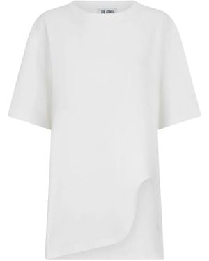 The Attico Shaped-Split Cotton T-Shirt - White