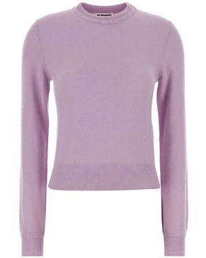 Jil Sander Jersey De Lana Con Cuello Redondo - Morado