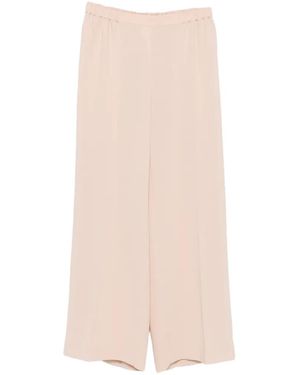 Marina Rinaldi Gamba Elasticated-Waistband Palazzo Trousers - White