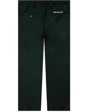 AWAKE NY Pleat-Detail Embroidered Pants - Green