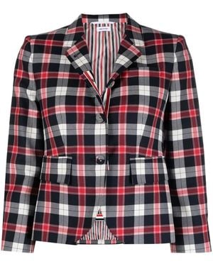 Thom Browne Tartan Single-Breasted Blazer - Red