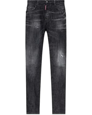 DSquared² Slim Fit Distressed Five-Pocket Jeans - Grau