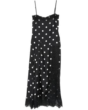 Sportmax Long Polka Dot Dress - Black