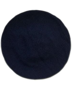 Pringle of Scotland Lion-Embroidered Cashmere Beret - Blue