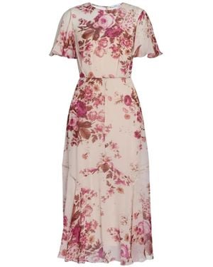 Erdem Floral-Pattern Midi Dress - Pink