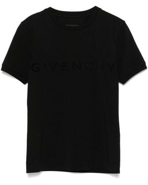 Givenchy Flocked Logo Cotton Jersey T-Shirt - Black