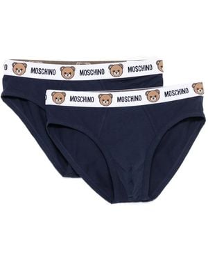 Moschino Logo-Detail Briefs (Pack Of Two) - Blue
