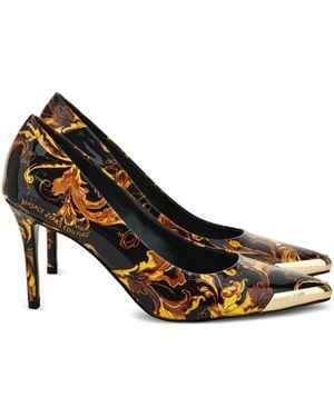 Versace Jeans Couture ブラック&ゴールド Scarlett Logo Couture Mid ヒール - マルチカラー