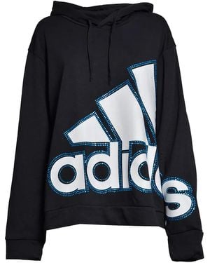 Caban Romantic X Adidas Logo-Print Hoodie - Black