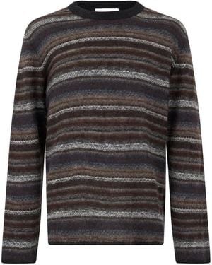 Roberto Collina Striped Knitted Sweater - Black