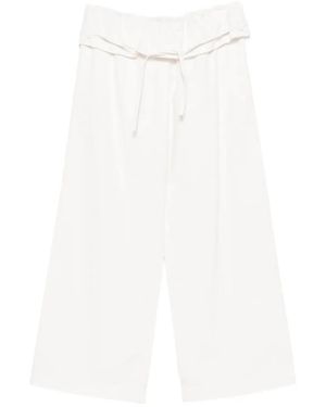 Magda Butrym Paperbag-Waist Wide-Leg Pants - White