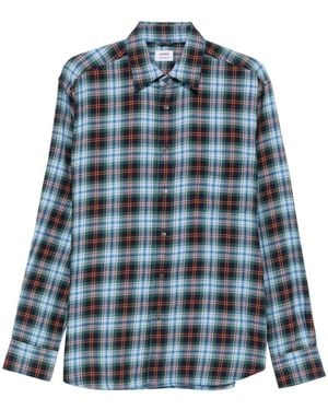 Aspesi Fred Check Flannel Shirt - Blue