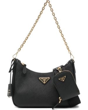 Prada Schultertasche aus Leder - Schwarz