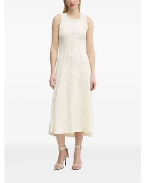 Desigual Stitching Sleeveless Midi Dress - White
