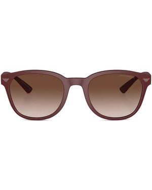 Emporio Armani Lunettes De Soleil À Monture Géométrique - Brown