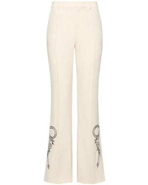 Cinq À Sept Abeline Broek Met Bloemendetail - Wit