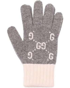 Gucci Guantes Gg De Cachemira - Gris