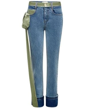 Hellessy Rin Velvet-Trim Jeans - Blue
