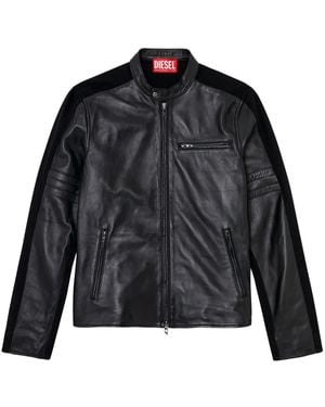 DIESEL Leather Jacket L-Simz - Black