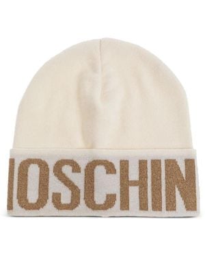 Moschino Logo-Detail Beanie - Natural