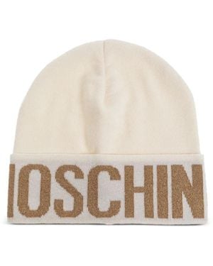 Moschino Logo-detail Beanie - Natural