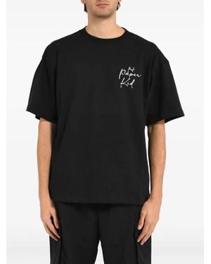 A PAPER KID Logo-Print T-Shirt - Black