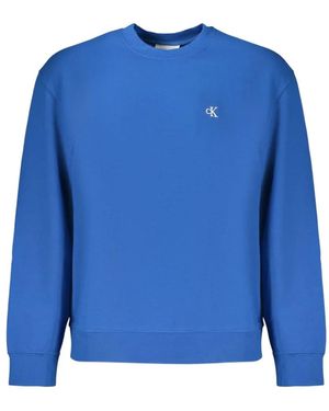 Calvin Klein Logo-Embroidered Long-Sleeve Sweatshirt - Blue