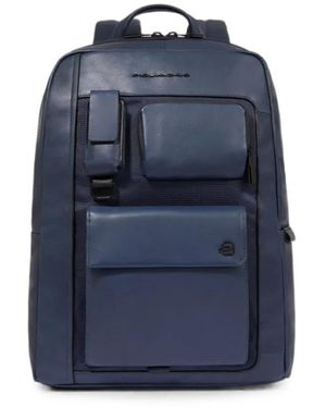 Piquadro Multi-Pocket Backpack - Blue