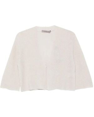 D.exterior Metallic-Thread Cropped Jacket - White