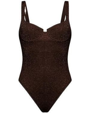 Oséree Glitter-Effect Underwired Swimsuit - Brown