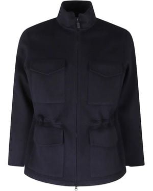 Aspesi Multi-Pocket High-Neck Jacket - Blue
