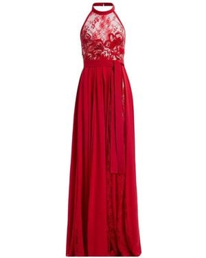 Elie Saab Lace-Panelled Maxi Dress - Red