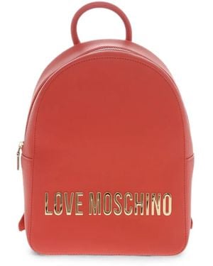 Moschino Love Logo-Lettering Backpack - Red