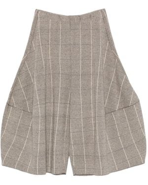Boboutic Tweed Cropped Trousers - Grey