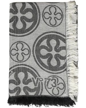 V73 Logo-Intarsia Scarf - Grey