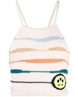 Barrow Halterneck Knitted Crop Top - White