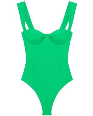 Jonathan Simkhai Kyle Bustier Swimsuit - Green