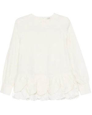 COTEMP Ruffled Long-Sleeve Top - White