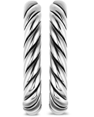 David Yurman Sterling Dy Madison Hoop Earrings - White