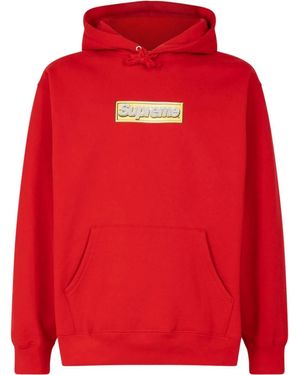 Supreme Felpa Con Cappuccio Bling Box Logo - Rosso