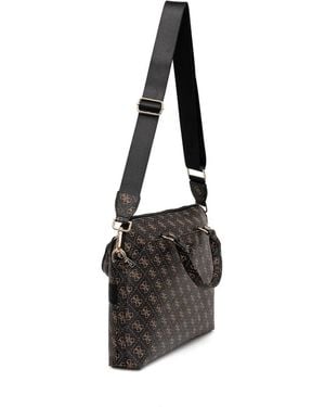 Guess Laptoptasche mit Logo-Schild - Schwarz