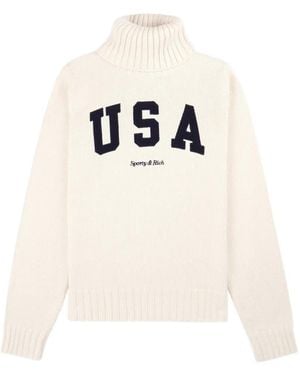 Sporty & Rich Roll-Neck Jumper - White
