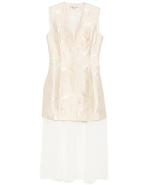 Stine Goya Animal-Print Sleeveless Midi Dress - White