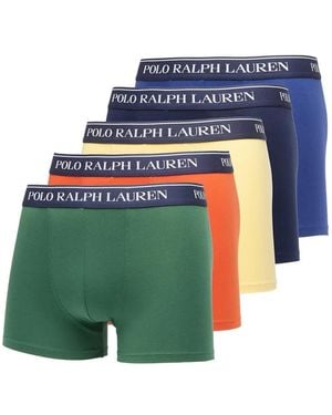 Polo Ralph Lauren Logo-Waistband Trunks Set Of Five - Blue